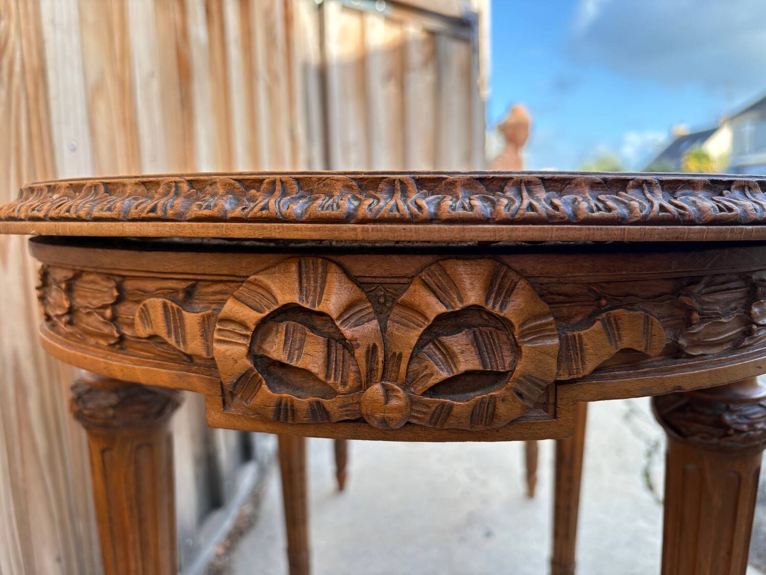 Louis XVI style piano bench in carved wood and caning