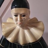 Large vintage Pierrot bedside lamp or table lamp from the 50s/60s 1950s with black tiles
