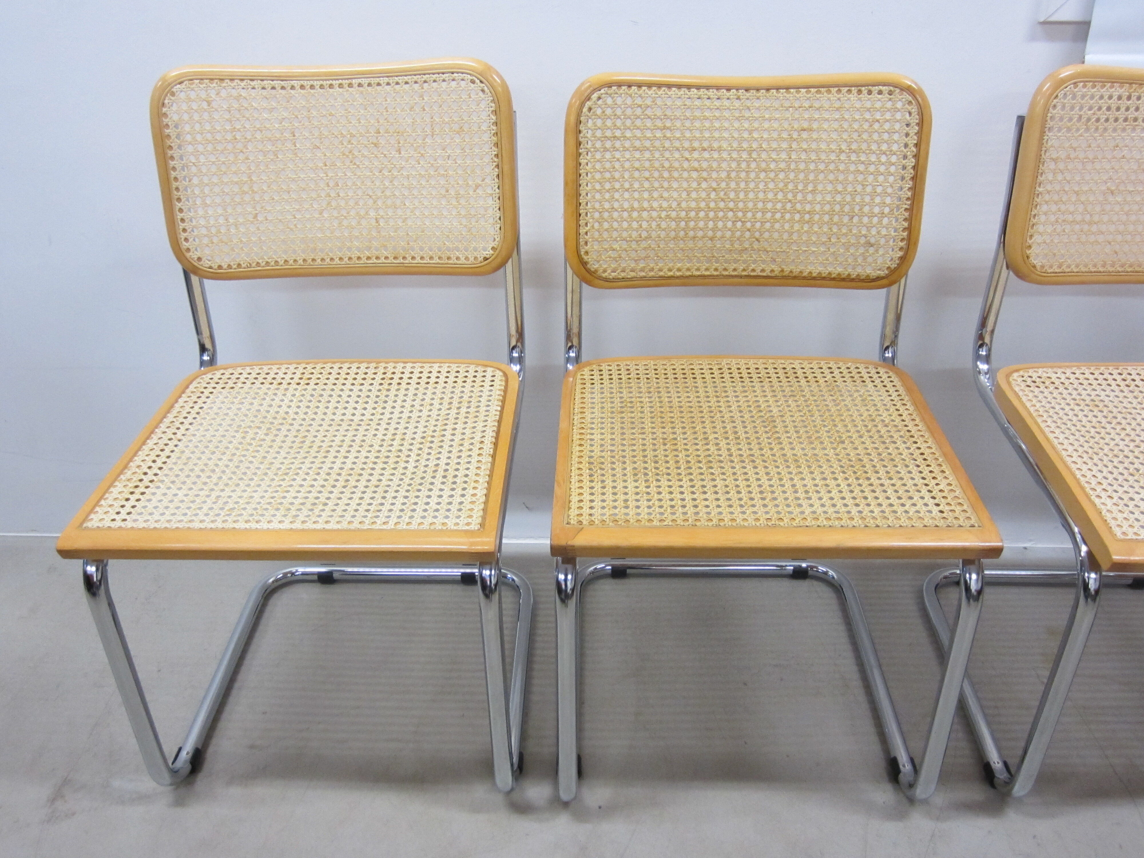 Series of 4 Cesca B32 chairs by Marcel Breuer
