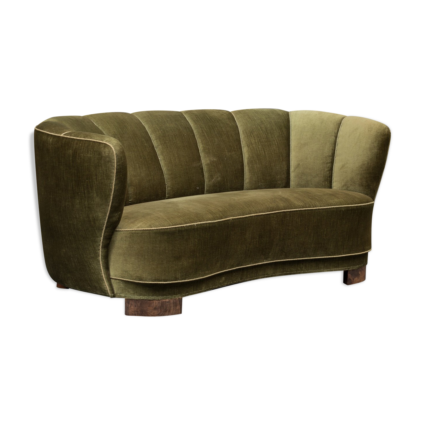 Gorgeous Danish velvet cocktail sofa years 30/40