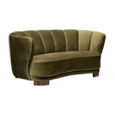 Gorgeous Danish velvet cocktail sofa years 30/40