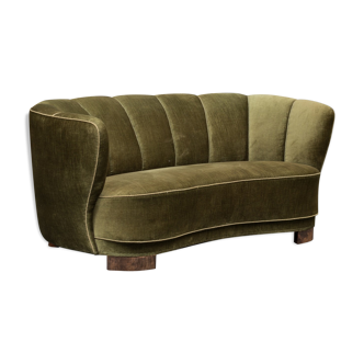 Gorgeous Danish velvet cocktail sofa years 30/40