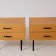 Pair of modernist oak bedside tables in the 60s