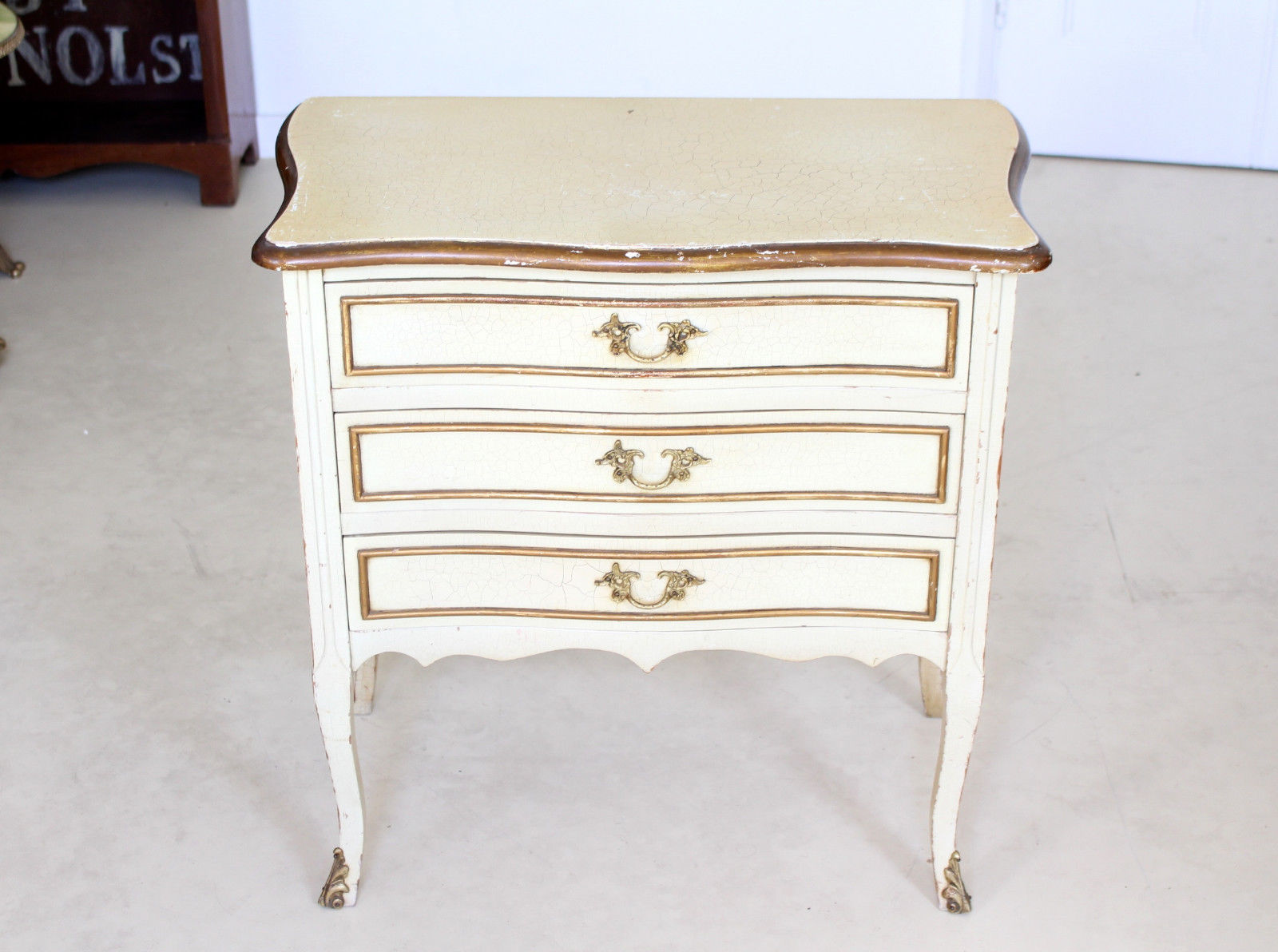 Golden cream antique French vintage Dresser