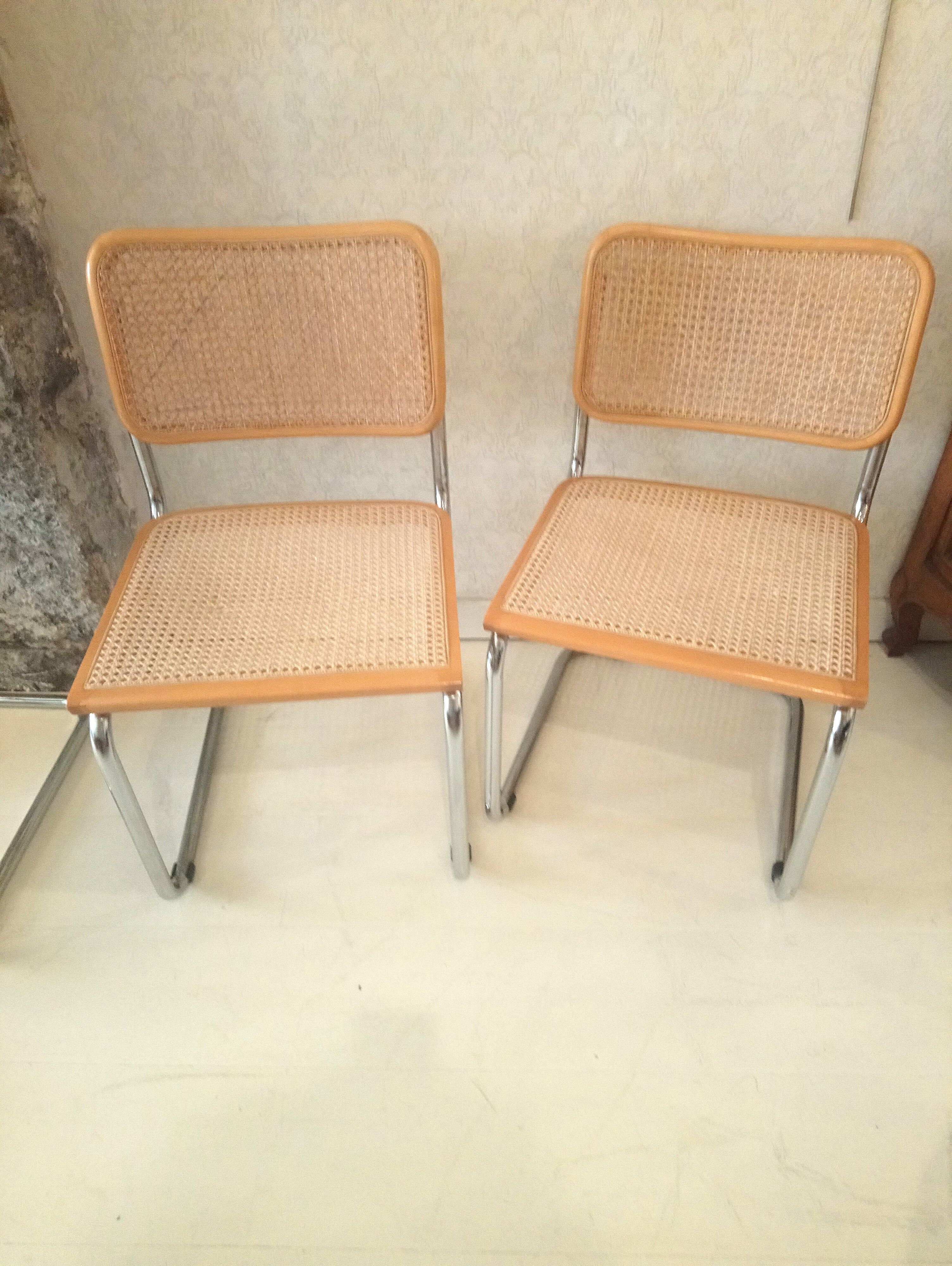 Pair of chairs B32 cesca Marcel Breuer