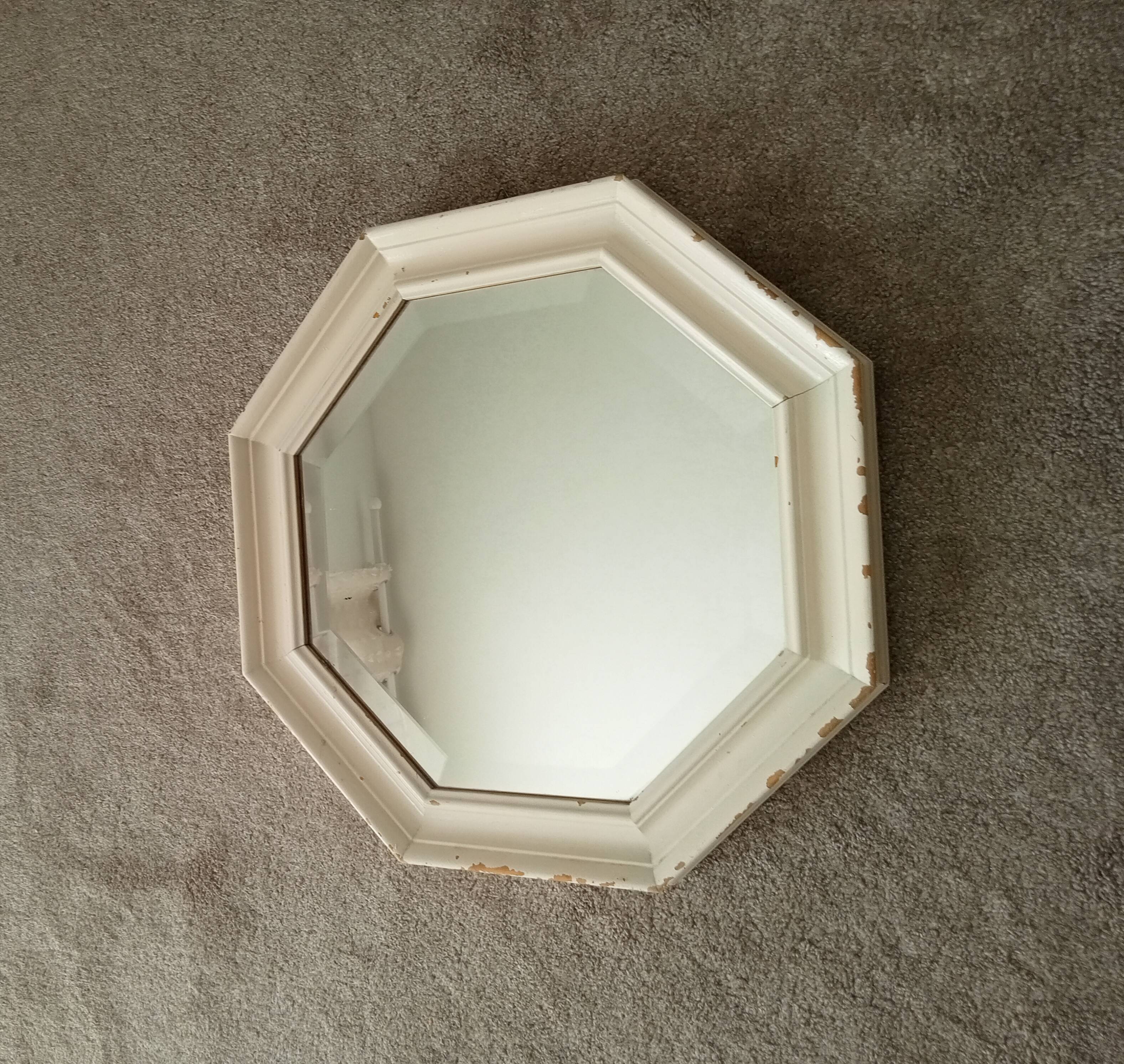 Miroir vintage octogonale biseauté style shabby chic