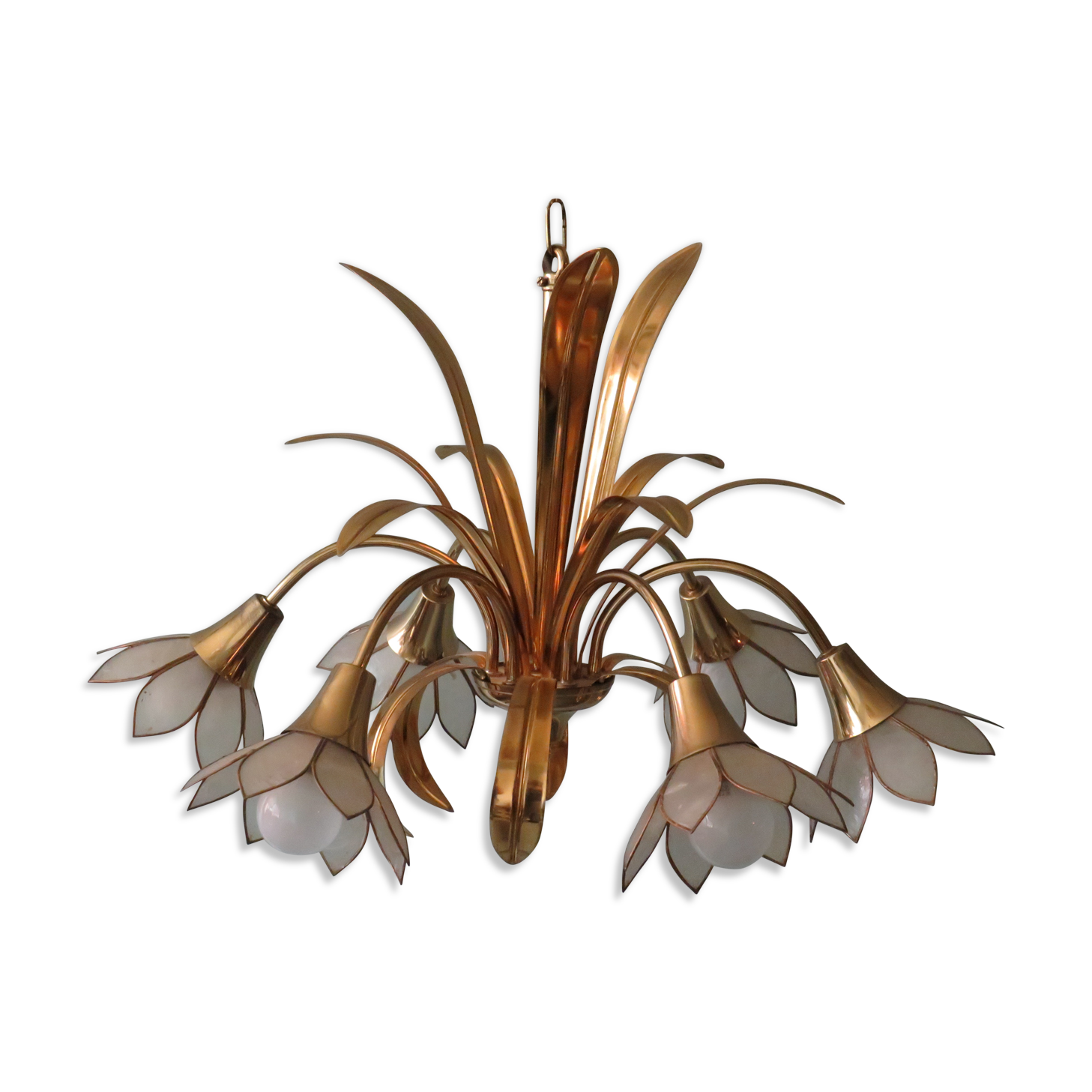 Floral chandelier 1970-1980 Hollywood Regency