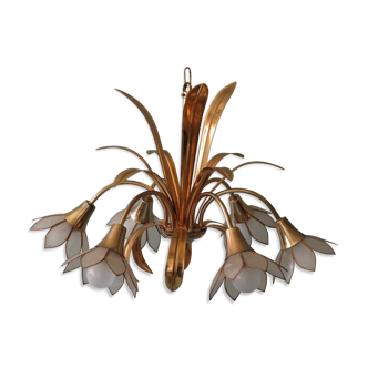 Floral chandelier 1970-1980 Hollywood Regency