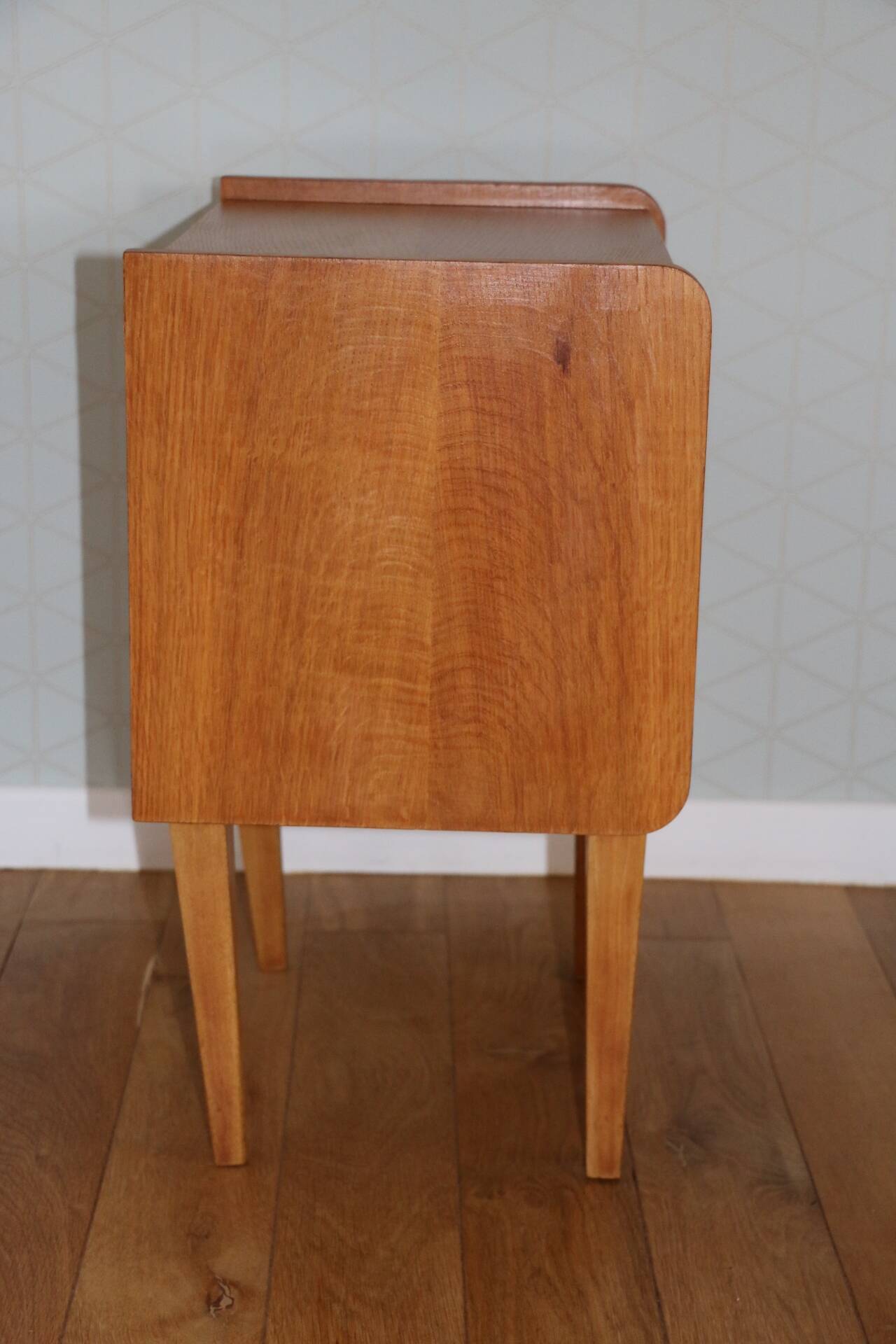 Oak bedside table with drawer, 1960