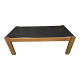 Table basse vintage 1970" bois ardoise