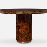 Table véritable écailles de tortue et laiton par Ottini Milano 1973