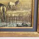 Tableau Huile sur Panneau école de Barbizon - Chevaux au pré Signé Lucien V