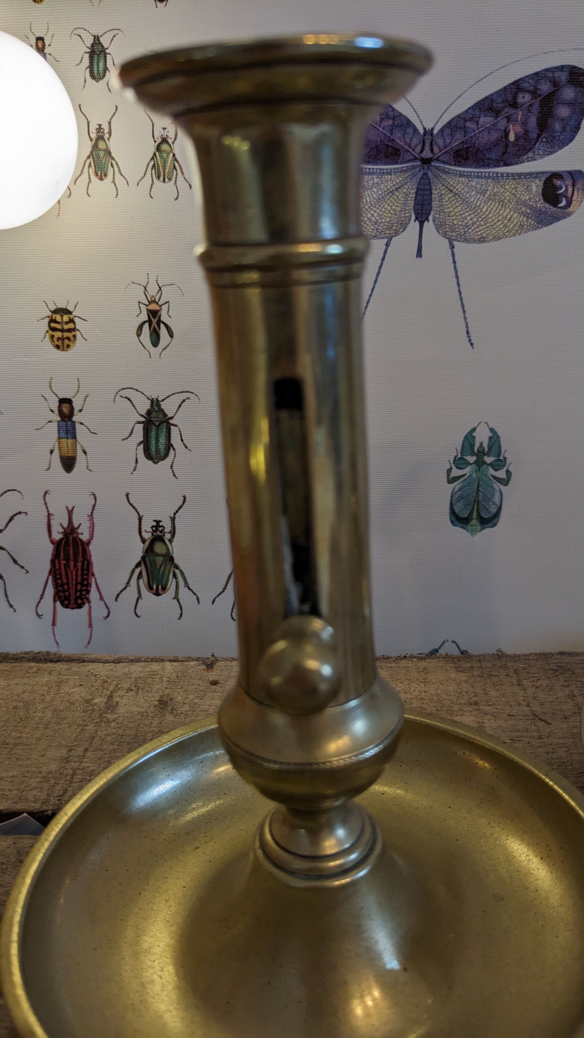 Vintage candlesticks with gilded brass pushers