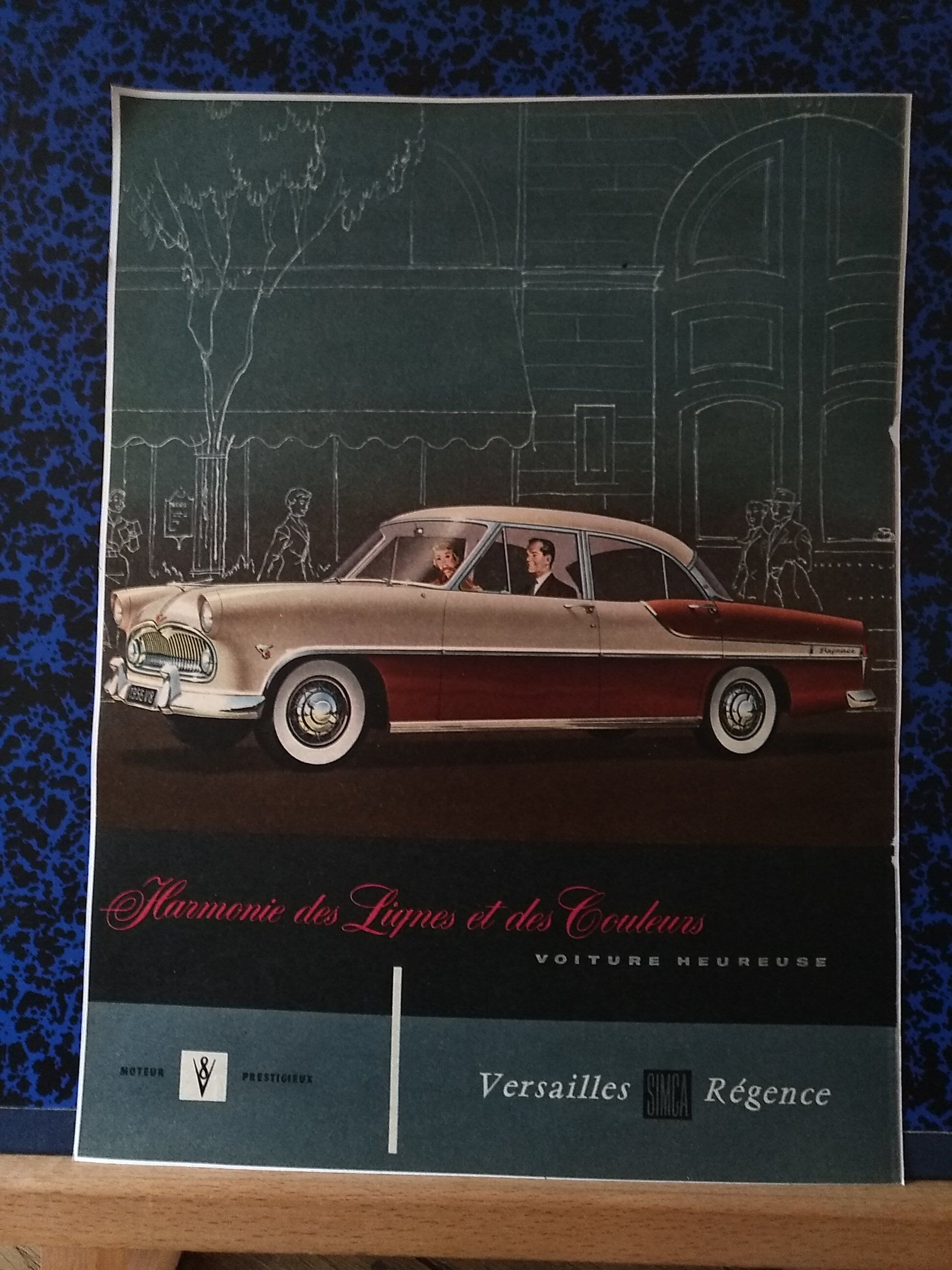 A simca regence v8 car paper advertisement from a period magazine