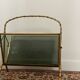 Porte-Revues en Laiton et Verre Faux Bambou style Maison Baguès, 1960s