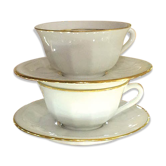 Lot de 2 tasses en porcelaine Massé et Surget