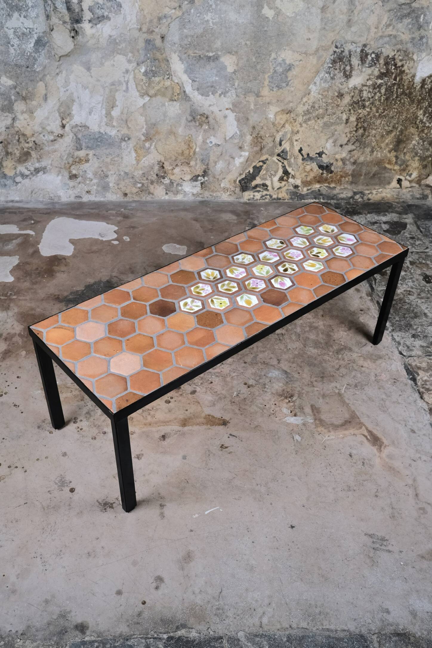 Rectangular ceramic coffee table by Roger Capron, Vallauris, 1960s