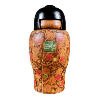 Kokeshi with clovers, by Toa Sekiguchi, Japan, 1970s