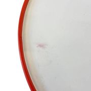 Grande table basse ronde vintage XL orange en bois / table basse