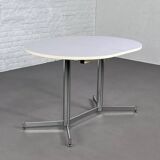 1950s oval extendable dining table in chrome and formica