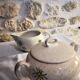 Sugar bowl and earthenware milk pot The stars - French potteries