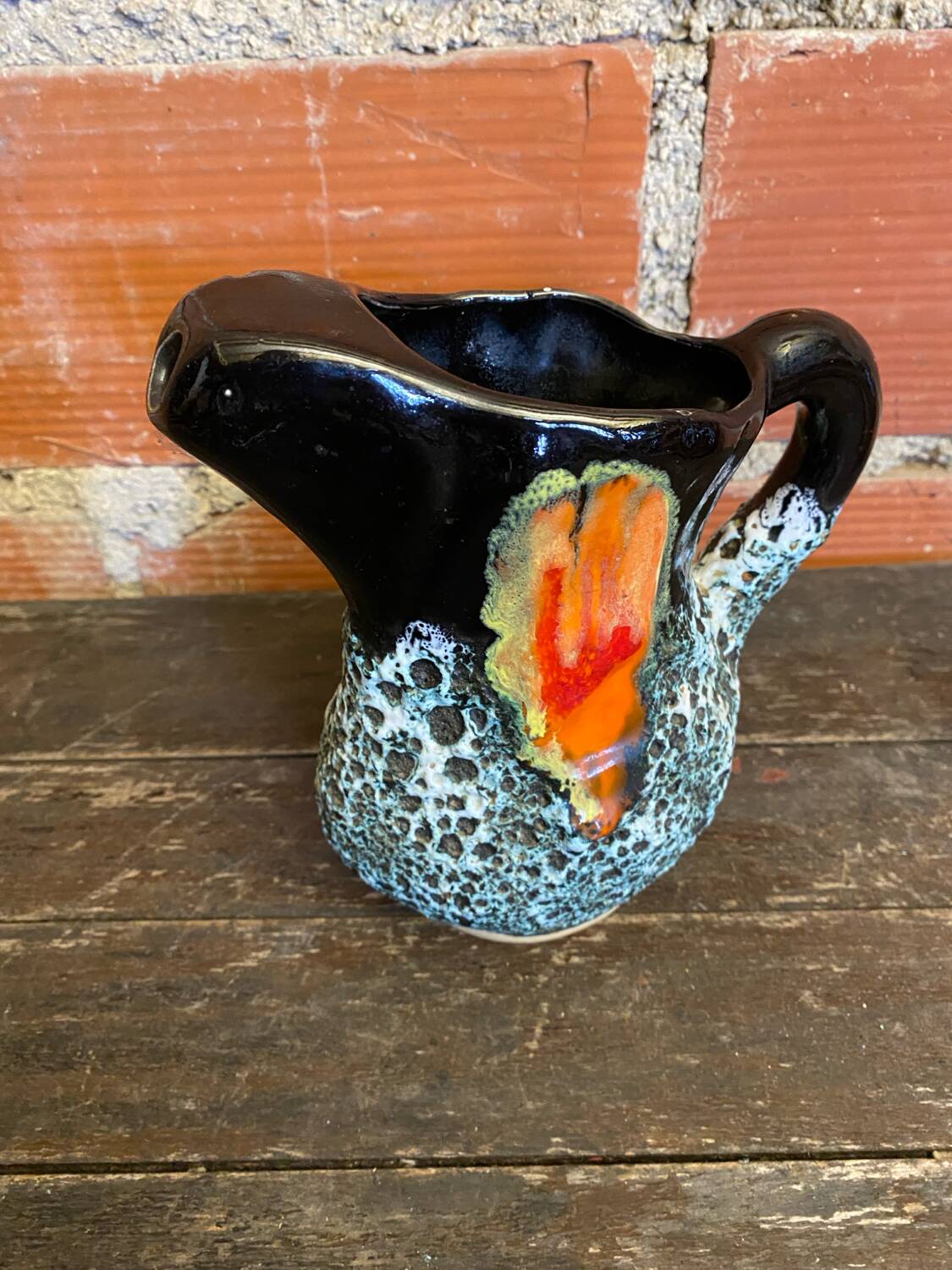 Old Pichet VALLAURIS Fat Lava Polychrome Ceramic Vintage