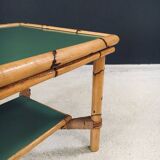 Mediterranean Bamboo Side Table in the style of Audoux Minet, France, 1950s