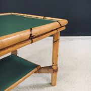 Mediterranean Bamboo Side Table in the style of Audoux Minet, France, 1950s