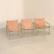 3 "SZ02" armchairs in natural beige leather by Martin Visser for Spectrum 60's