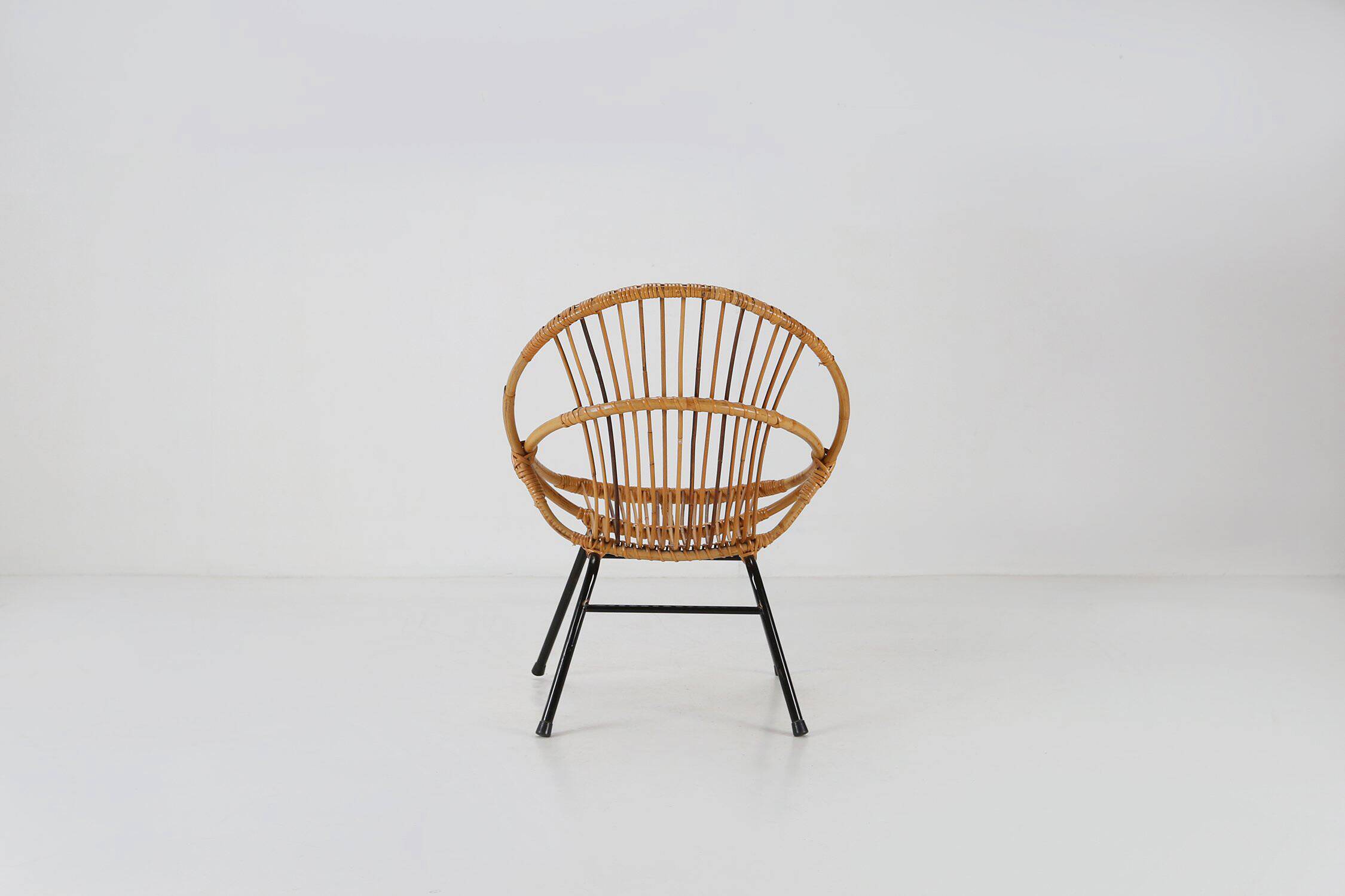 Mid-century rattan children’s lounge chair, the Netherlands 1960s