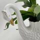 Vintage white and gold ceramic swan planter