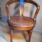 Armchair with solid wooden back seated canne 1900