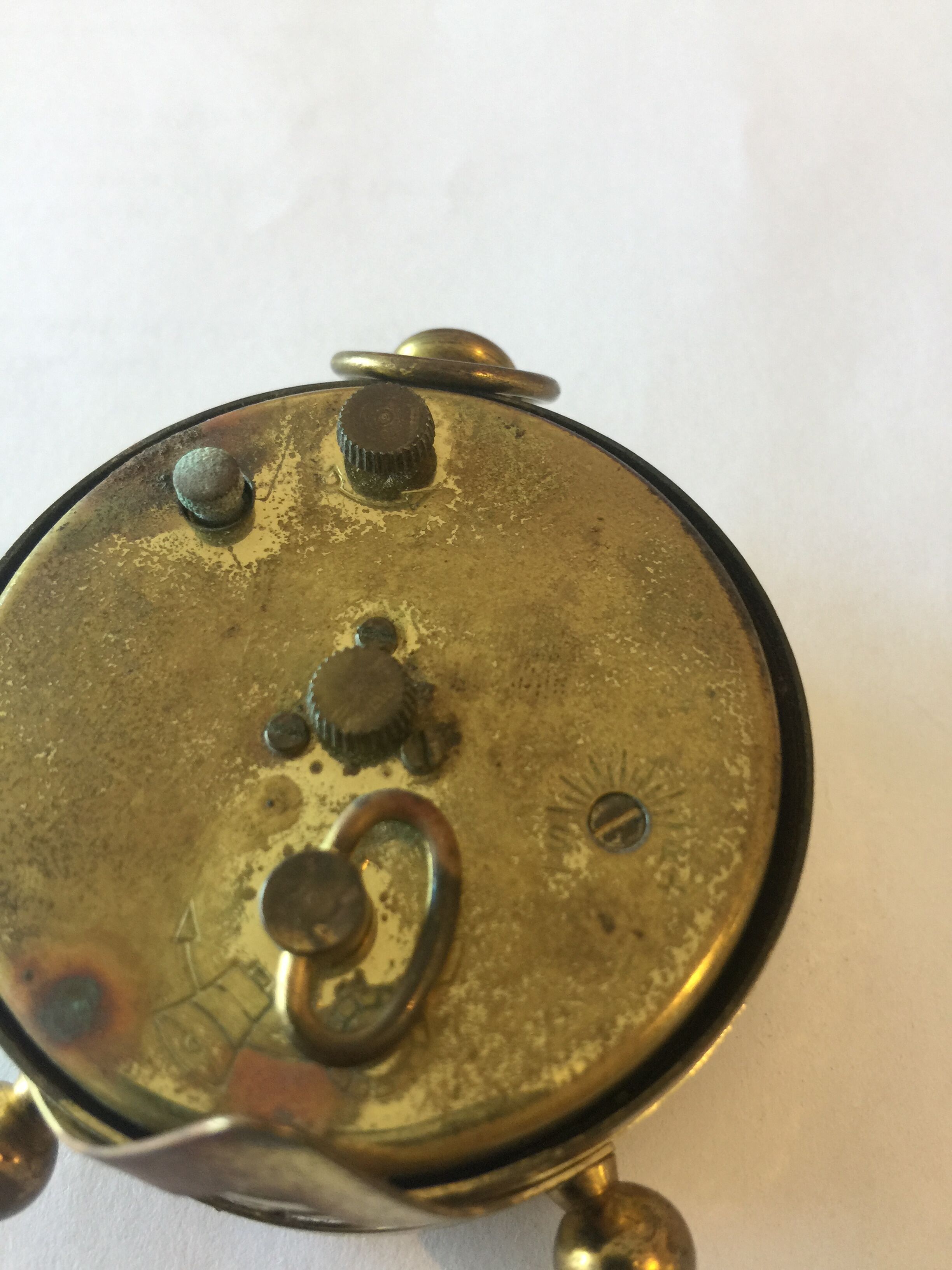 Vintage Europa alarm clock in brass year 1960