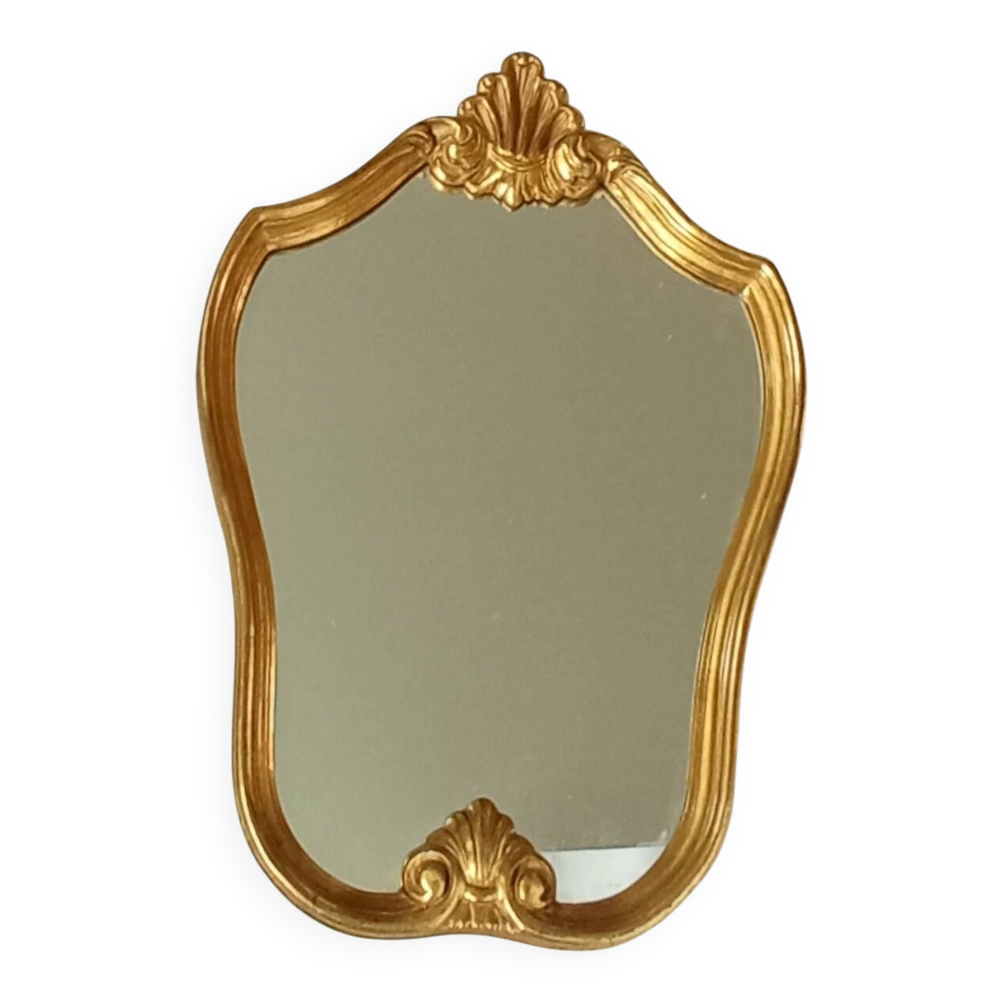 Antique shell mirror, gilded, Louis XV style
