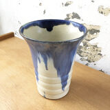 Blue and white enamel vase