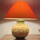 Barbotine earthenware lamp – 1980s – 20th century production