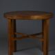 Table d'appoint en placage de chêne, années 1930, rénovée à la main, Art déco polonais