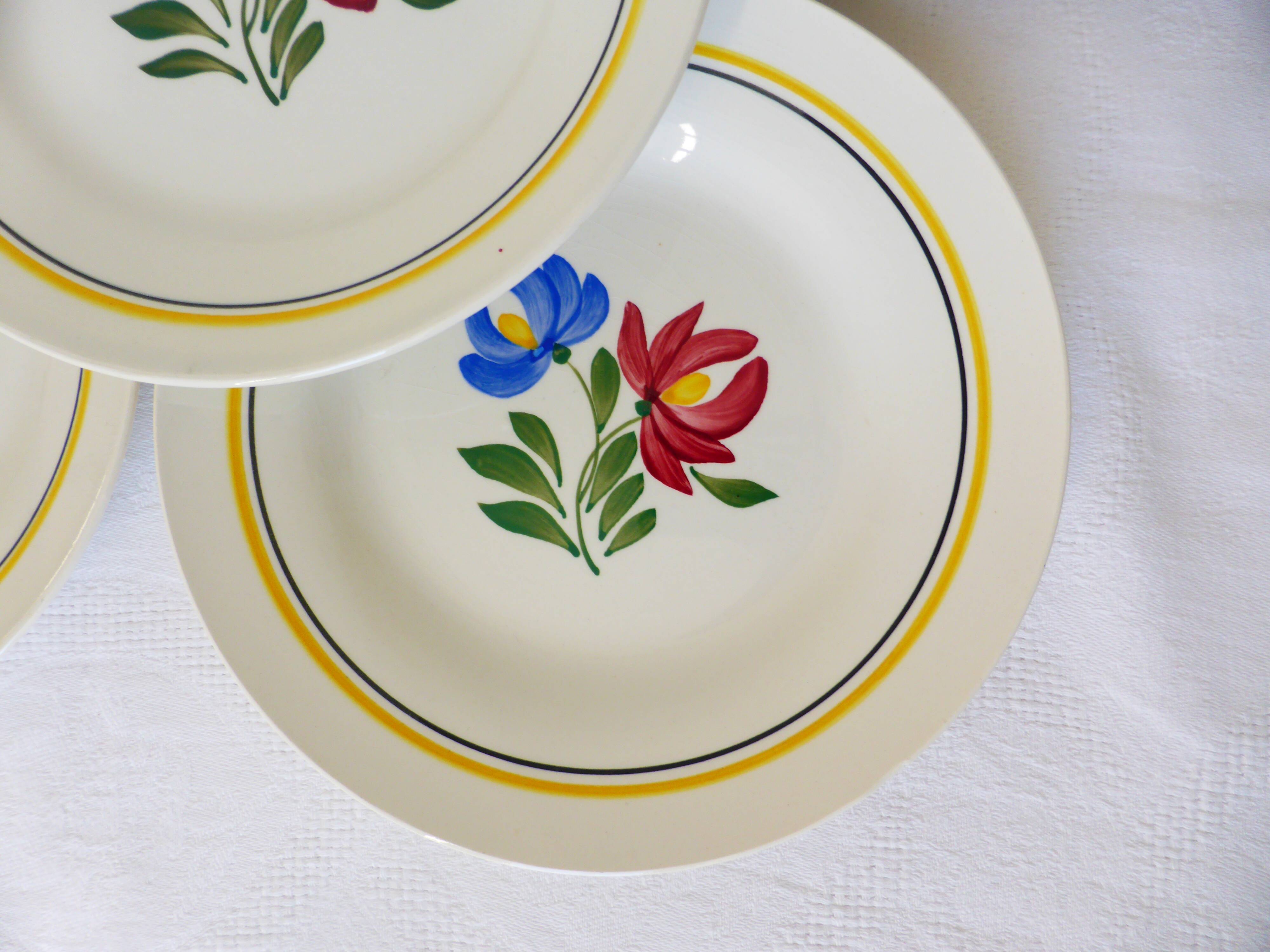 5 dessert plates of Digoin Sarreguemines dunkirk model 210688