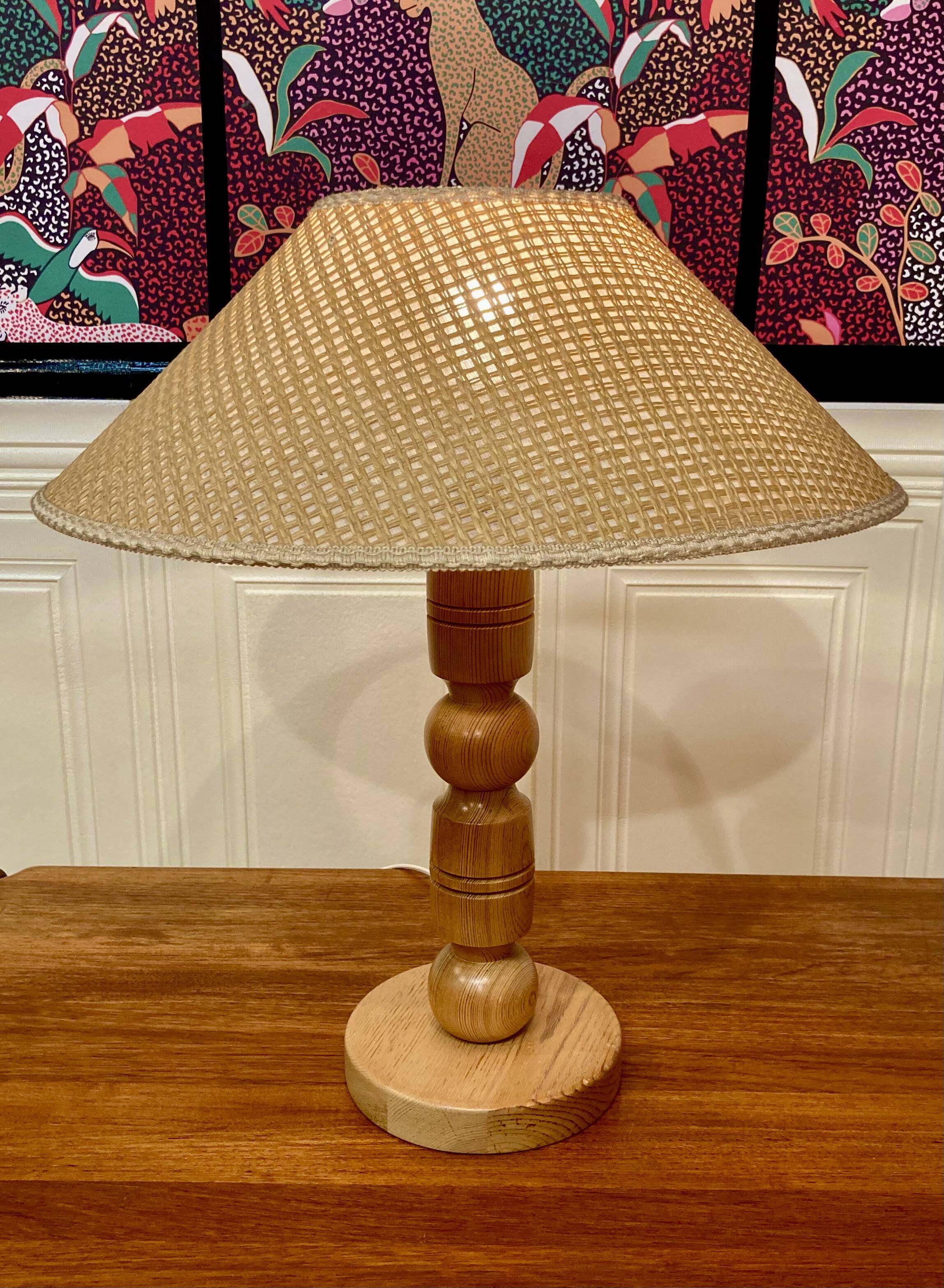SOLID WOOD LAMP SCANDINAVIAN DESIGN 1960.