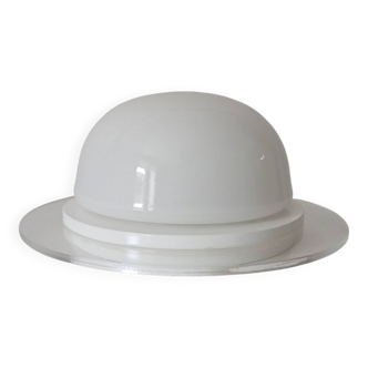 Vintage wall lamp in opaline and lucite