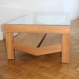Oak and glass coffee table 1960