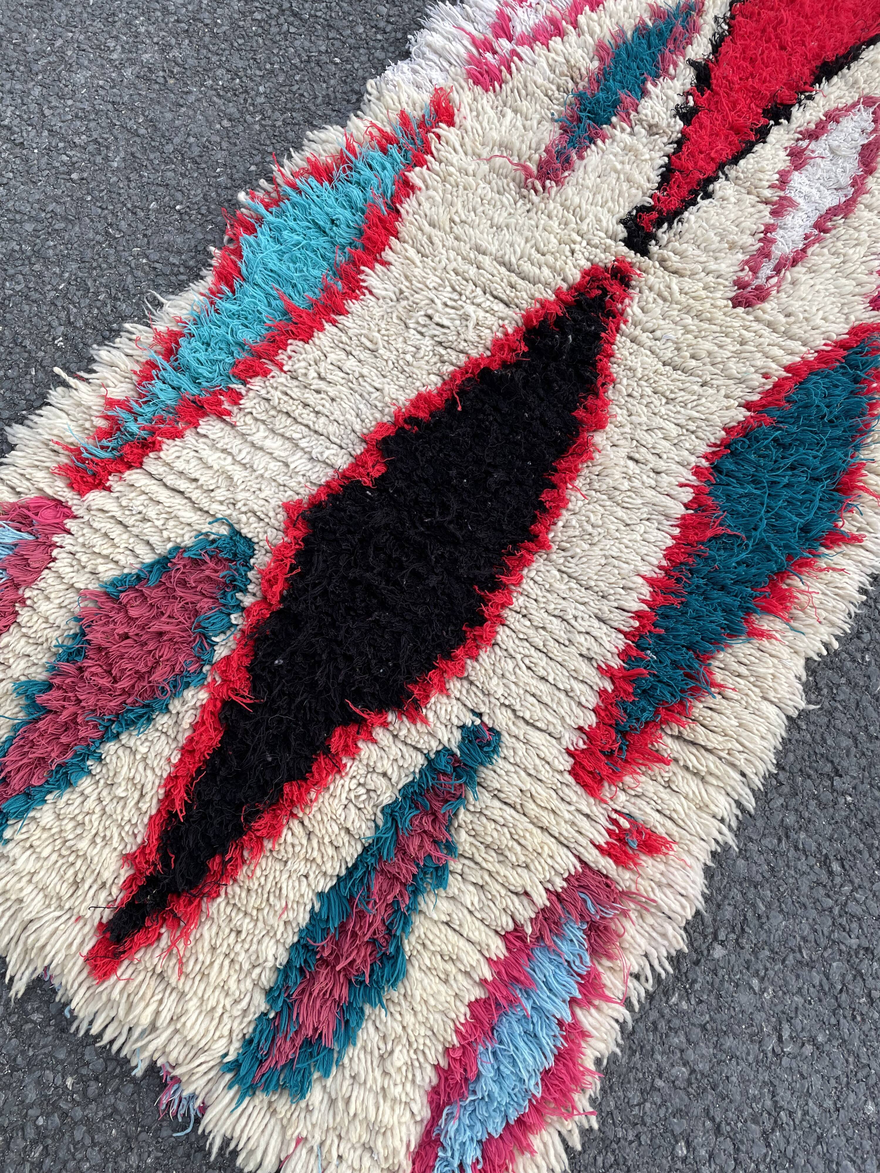 Vintage azilal berber carpet 75x180 cm
