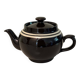 Brown ceramic teapot