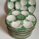Service of 10 shellfish plates and 1 Longchamp dish