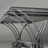 Set of 3 metal nesting tables 20th century