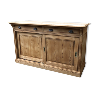 Old piece of furniture of trade counter buffet bahut infilade raw wood