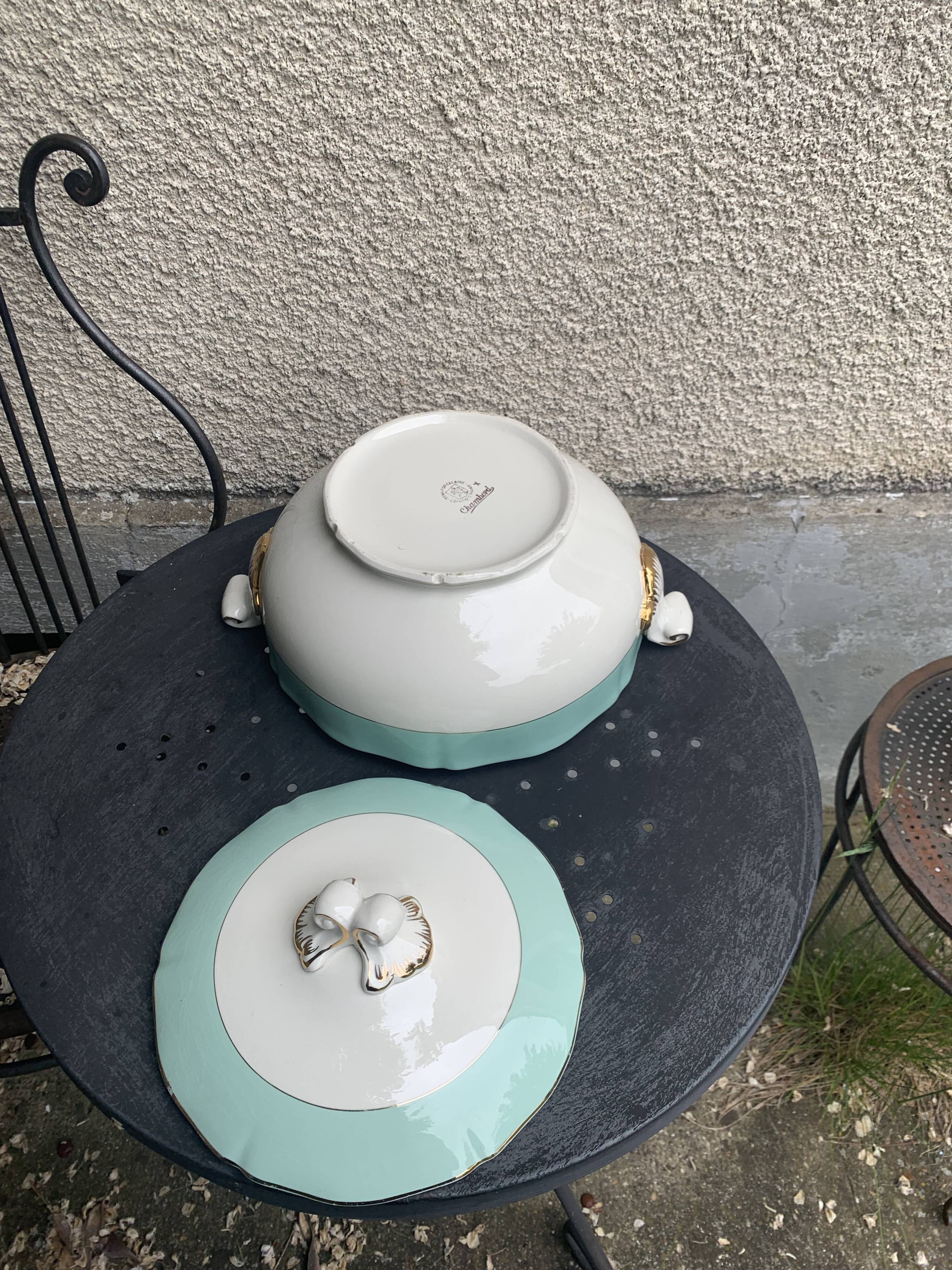 Soup tureen, Chambord model, semi porcelain, Ceranord France, vintage