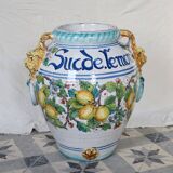 Large glazed ceramic lemon urn
