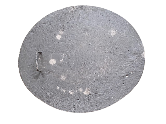 Plaster medallion cherub and garland of flowers patinated gray