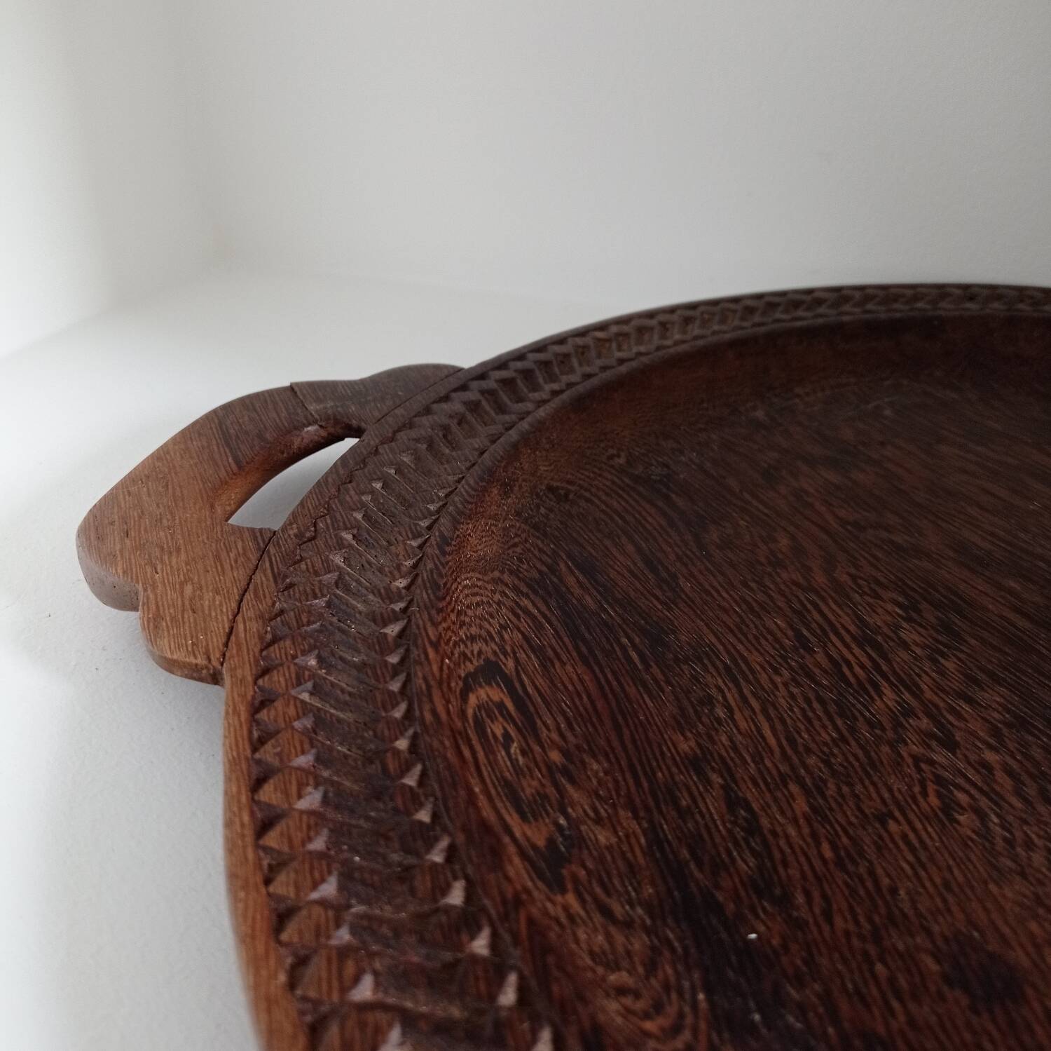 Carved wooden tray